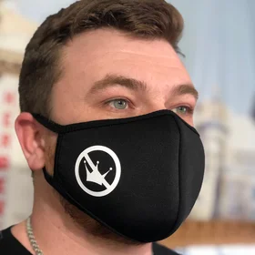 Маски защитные: маска корона черная неопрен